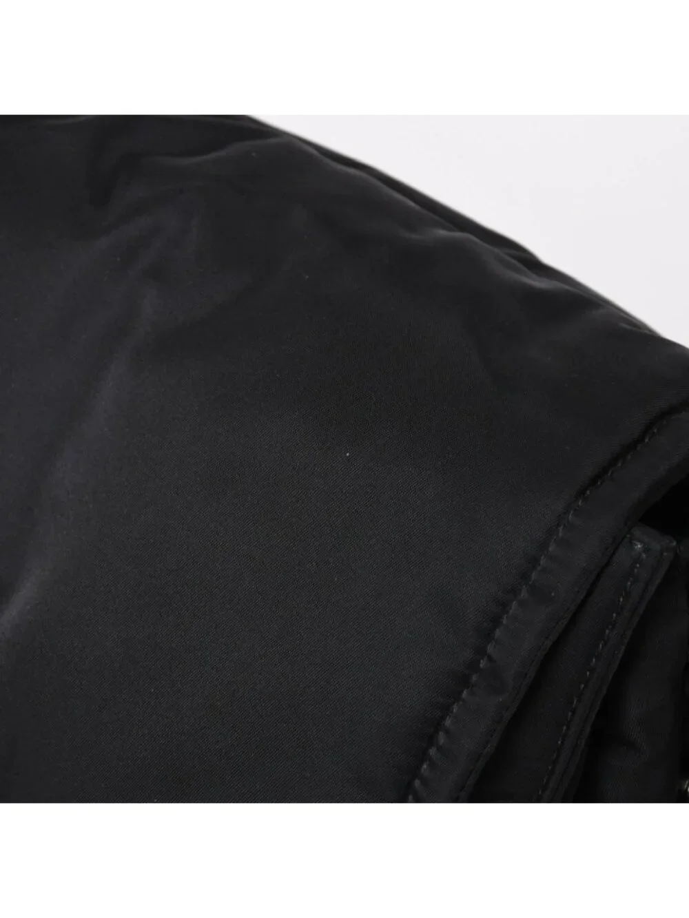 Prada Pocono Shoulder Bag Triangle Logo Nylon Black Silver